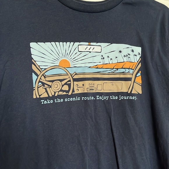 Old Navy Graphic Tee. Take the scenic route. Enjoy the journey. Size Large - Picture 2 of 3